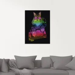 Artland Glasbild »Witzige DJ Katze Party Musik« Humor 1 Stk. tlg. in verschiedenen Größen