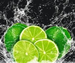 Artland Küchenrückwand »Limone mit Spritzwasser« Alu Spritzschutz mit Klebeband, einfache Montage