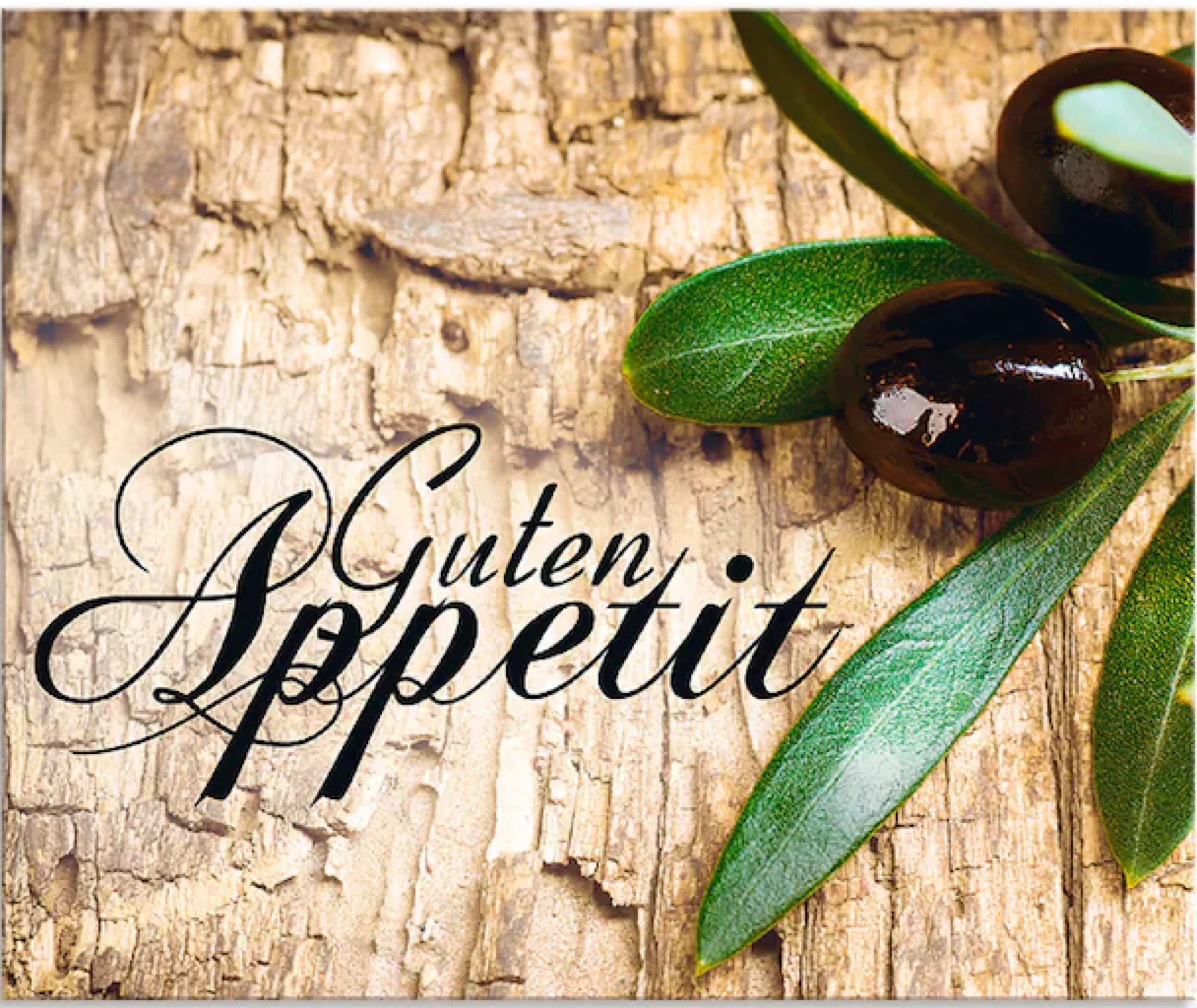 Artland Küchenrückwand »Oliven Guten Appetit« Alu Spritzschutz mit Klebeband, einfache Montage