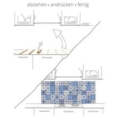 Artland Küchenrückwand »Spritzendes Obst auf dem Wasser« Alu Spritzschutz mit Klebeband, einfache Montage