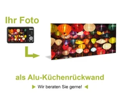 Artland Küchenrückwand »Spritzendes Obst auf dem Wasser« Alu Spritzschutz mit Klebeband, einfache Montage