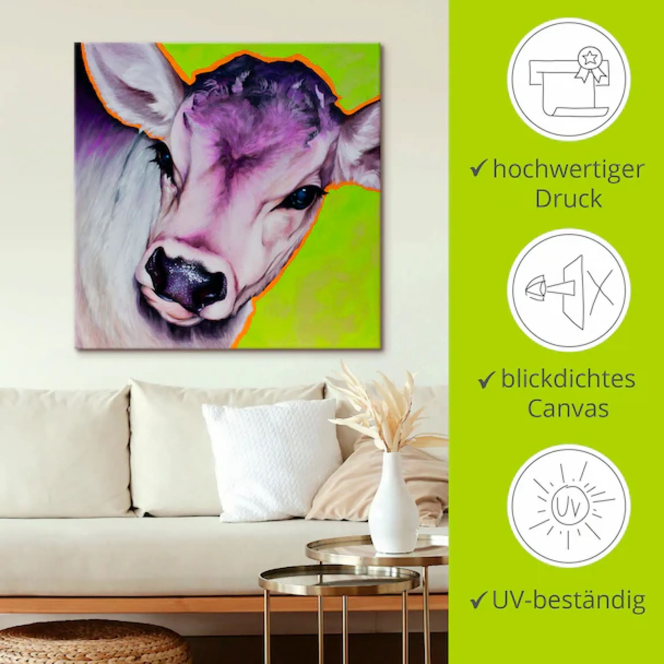Artland Leinwandbild »Kuh Pretty Betty« Haustiere 1 Stk. tlg. auf Holzrahmen gespannt