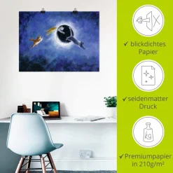 Artland Poster »In der Nacht sind alle Katzen grau« Haustiere 1 Stk. tlg. ohne Rahmen