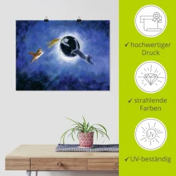 Artland Poster »In der Nacht sind alle Katzen grau« Haustiere 1 Stk. tlg. ohne Rahmen