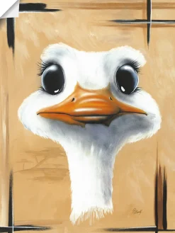 Artland Poster »Lustiger Strauß« Vogelbilder 1 Stk. tlg. ohne Rahmen