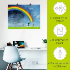 Artland Poster »Regenbogen malen« Gruppen & Familien 1 Stk. tlg. ohne Rahmen