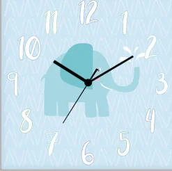 Artland Wanduhr »Elefant auf blau« wahlweise mit Quarz- oder Funkuhrwerk, lautlos ohne Tickgeräusche