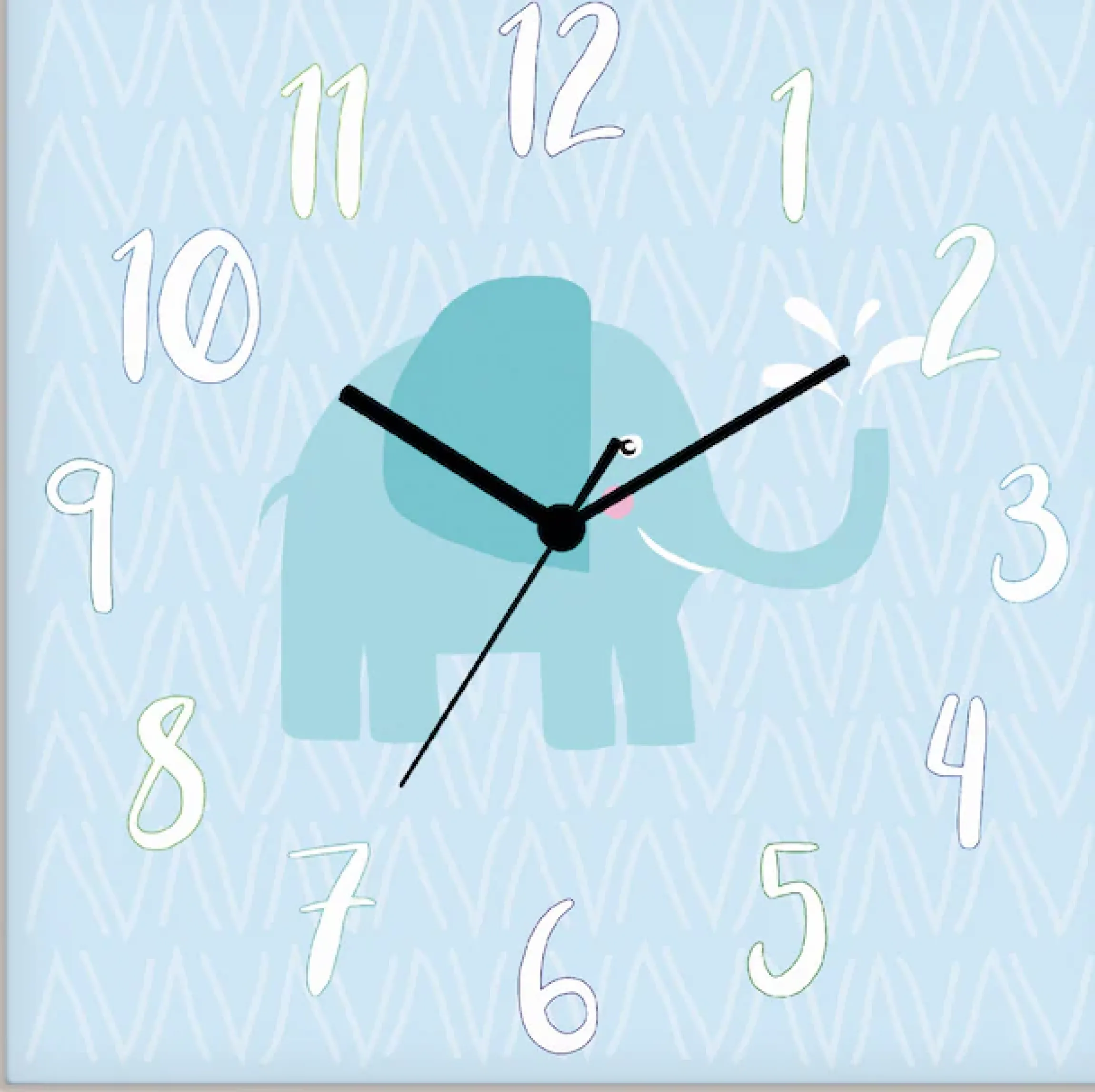 Artland Wanduhr »Elefant auf blau« wahlweise mit Quarz- oder Funkuhrwerk, lautlos ohne Tickgeräusche