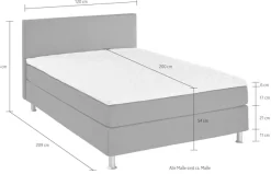 ATLANTIC home collection Boxbett »Edison« inkl. Bonnellfederkern-Matratze und Topper