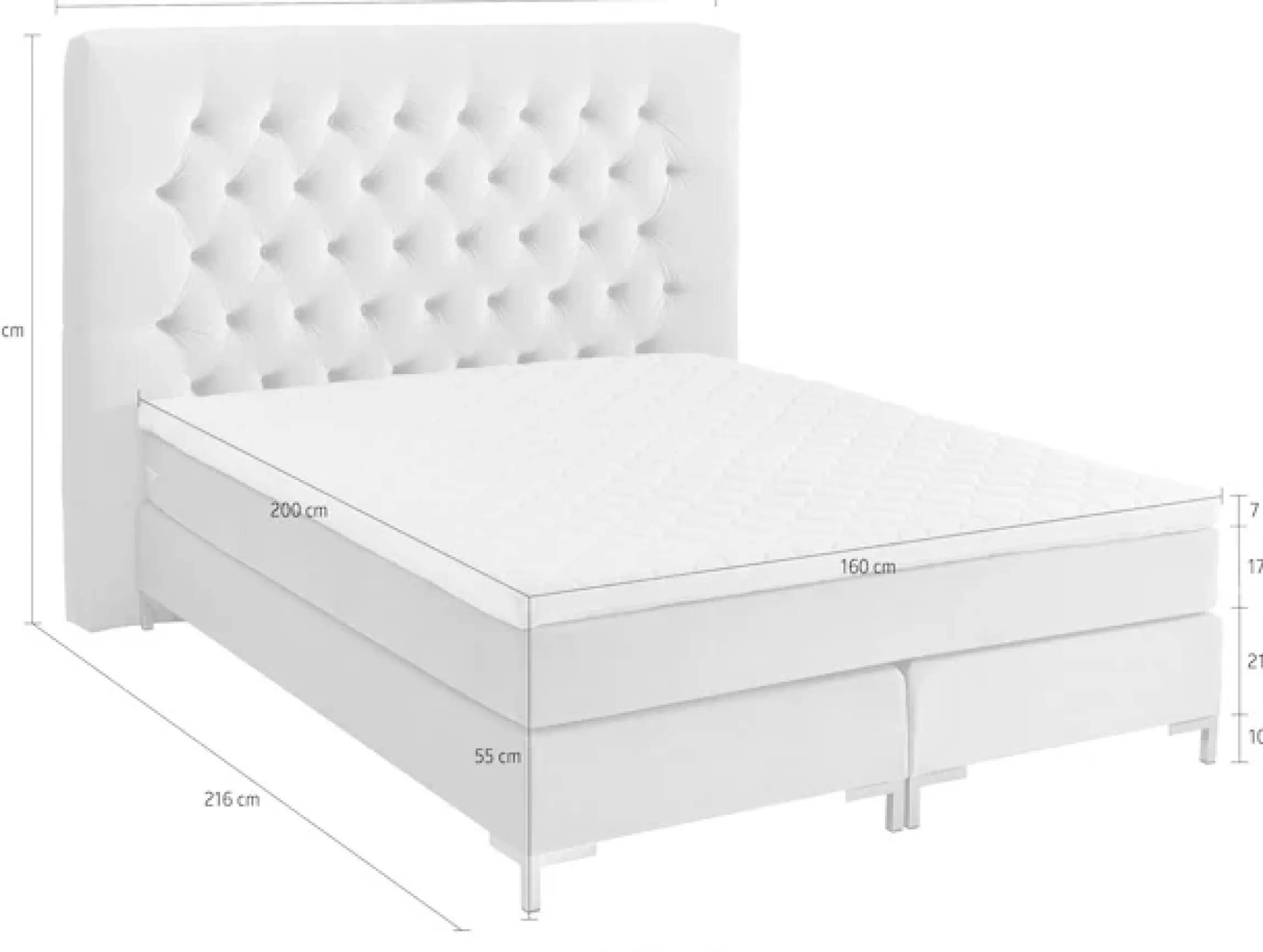 ATLANTIC home collection Boxspringbett »Ronja« mit Topper und extra hohem Kopfteil