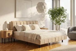 ATLANTIC home collection Polsterbett »Neela in 180cm x 200cm« gepolstertes Kopfteil und Rahmen, Bezug aus hochwertigen Strukturstoff