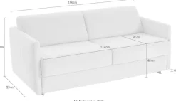 ATLANTIC home collection Schlafsofa »Limone, Dauerschläfer,B: 178cm, Liegefläche: 140 x 200cm,inkl Matratze« für Dauerschläfer geeignet inklusive hochwertige Matratze