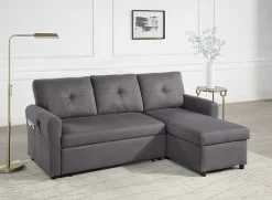 ATLANTIC home collection Schlafsofa »Gustavo L-Form, B: 199 cm, in Cord oder Struktur« mit Schlaffunktion, Bettkasten & seitlichen Taschen