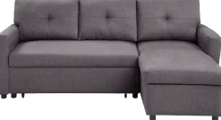 ATLANTIC home collection Schlafsofa »Gustavo L-Form, B: 199 cm, in Cord oder Struktur« mit Schlaffunktion, Bettkasten & seitlichen Taschen