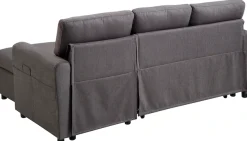 ATLANTIC home collection Schlafsofa »Gustavo L-Form, B: 199 cm, in Cord oder Struktur« mit Schlaffunktion, Bettkasten & seitlichen Taschen