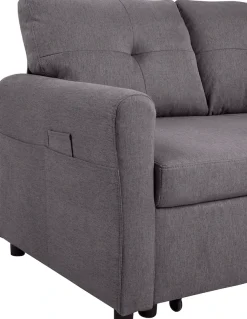 ATLANTIC home collection Schlafsofa »Gustavo L-Form, B: 199 cm, in Cord oder Struktur« mit Schlaffunktion, Bettkasten & seitlichen Taschen