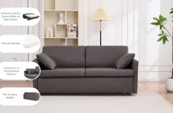 ATLANTIC home collection Schlafsofa »Robin, B: 168cm, Dauerschlafsofa, inklusive Matratze« mit Matratze und Zierkissen, Dauerschläfer