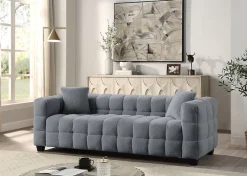 ATLANTIC home collection 3-Sitzer »Stella Design-Sofa mit Steppung, Bubble-Optik, B: 206cm« inkl. 2 Zierkissen und mit modernem Teddy Stoff