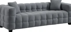 ATLANTIC home collection 3-Sitzer »Stella Design-Sofa mit Steppung, Bubble-Optik, B: 206cm« inkl. 2 Zierkissen und mit modernem Teddy Stoff