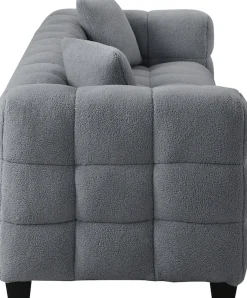 ATLANTIC home collection 3-Sitzer »Stella Design-Sofa mit Steppung, Bubble-Optik, B: 206cm« inkl. 2 Zierkissen und mit modernem Teddy Stoff