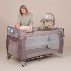 BabyGo Baby-Reisebett »Sleeper Deluxe, beige« mit Musik-Mobile