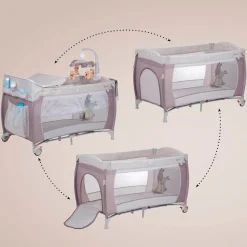 BabyGo Baby-Reisebett »Sleeper Deluxe, beige« mit Musik-Mobile