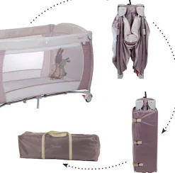 BabyGo Baby-Reisebett »Sleeper Deluxe, beige« mit Musik-Mobile