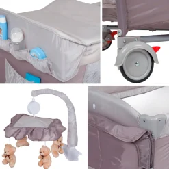 BabyGo Baby-Reisebett »Sleeper Deluxe, beige« mit Musik-Mobile