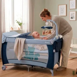 BabyGo Baby-Reisebett »Sleeper Deluxe, beige« mit Musik-Mobile