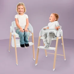 BabyGo Kombihochstuhl »Levels, white wood optic« () platzsparend zusammenklappbar