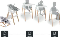 BabyGo Kombihochstuhl »Levels, white wood optic« () platzsparend zusammenklappbar
