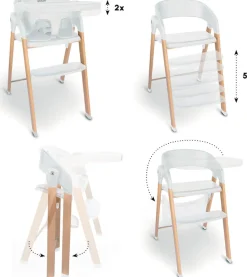 BabyGo Kombihochstuhl »Levels, white wood optic« () platzsparend zusammenklappbar