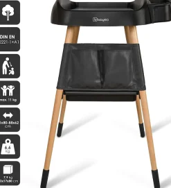 BabyGo Wickeltisch »ChangeMe, schwarz« bis 11 kg Made in Europe 62 cm