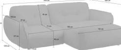 BETYPE Ecksofa »Be Fluffy« Softes Sitzgefühl, moderne Kedernaht, hochwertiger Bezug