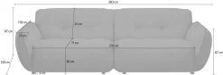 BETYPE 4-Sitzer »Be Fluffy Mega Sofa, viel Platz, XXL Couch, Breite 283cm, bequem« Softes Sitzgefühl, moderne Kedernaht, hochwertiger Bezug