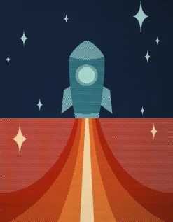 Biederlack Babydecke »Babydecke Little Rocket,« 75 x 100, mit Zierstich
