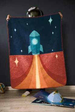 Biederlack Babydecke »Babydecke Little Rocket,« 75 x 100, mit Zierstich
