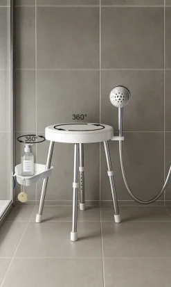 Bischof Dusch- und Badhocker »Rotate 2.0« belastbar bis 150 kg TÜV/GS geprüft, drehbare Sitzfläche und Ablage, in 2 Farben