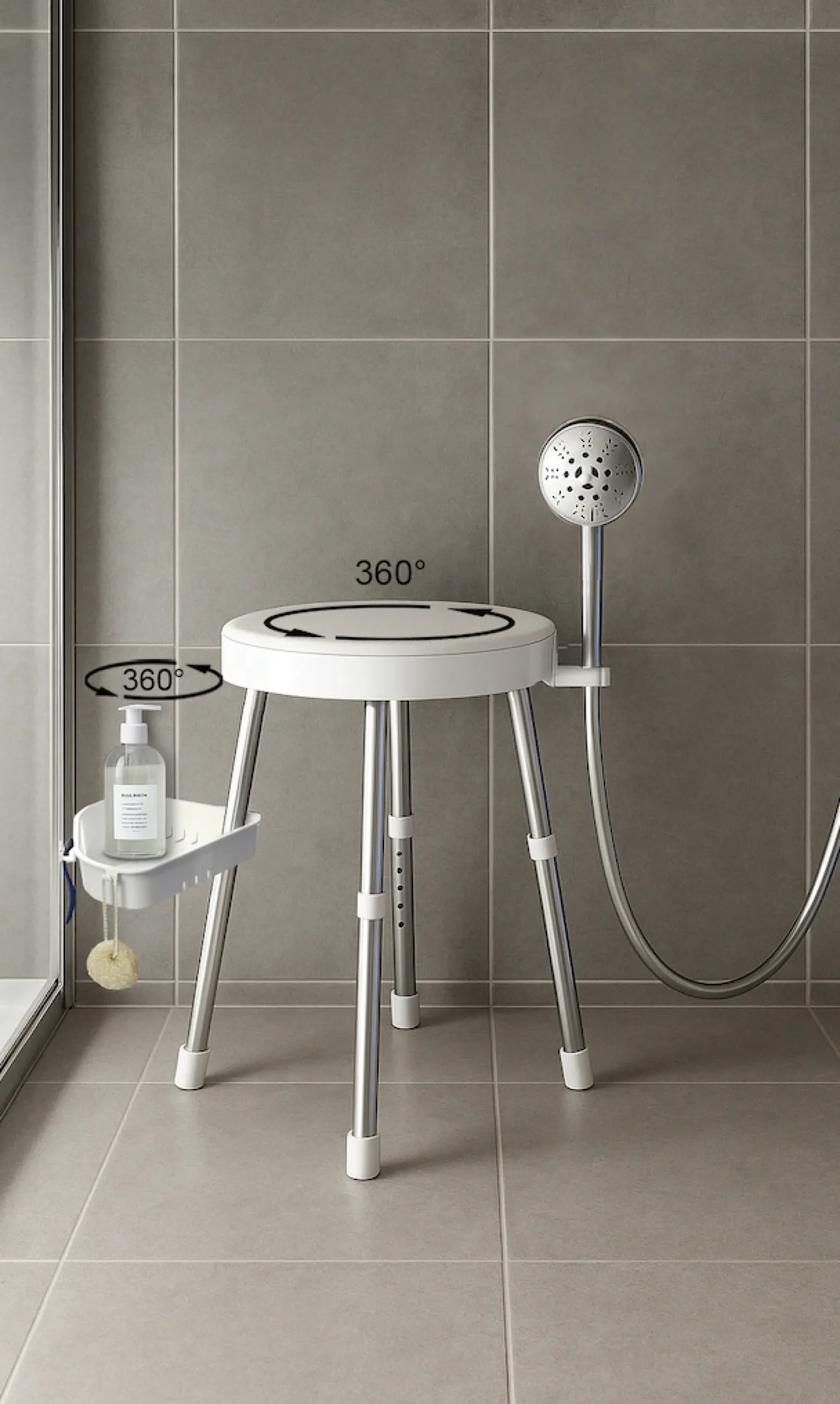 Bischof Dusch- und Badhocker »Rotate 2.0« belastbar bis 150 kg TÜV/GS geprüft, drehbare Sitzfläche und Ablage, in 2 Farben
