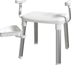 Bischof Dusch- und Badhocker »Tray Comfort« belastbar bis 150 kg Mit schwenkbarer Ablage 28x21cm und 360° drehbarer Sitzfläche, TÜV-GS