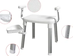 Bischof Dusch- und Badhocker »Tray Comfort« belastbar bis 150 kg Mit schwenkbarer Ablage 28x21cm und 360° drehbarer Sitzfläche, TÜV-GS