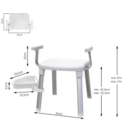 Bischof Dusch- und Badhocker »Tray Comfort« belastbar bis 150 kg Mit schwenkbarer Ablage 28x21cm und 360° drehbarer Sitzfläche, TÜV-GS