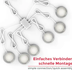 B.K.Licht Unterschrankleuchte LED-Board Warmweiß Schranklicht, Unterbauleuchte, flach, Aufputz-Strahler, Spots, 6er SET