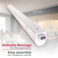 B.K.Licht Unterschrankleuchte »BK_UL1513 2er Set LED Unterbauleuchte, je 87,3cm, 15W, 1500lm, 4.000K« LED-Modul 2 Stk. Neutralweiß Lichtleiste mit neutralweißen Licht, erweiterbar durch Stecksystem