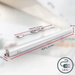 B.K.Licht Unterschrankleuchte »BK_UL1513 2er Set LED Unterbauleuchte, je 87,3cm, 15W, 1500lm, 4.000K« LED-Modul 2 Stk. Neutralweiß Lichtleiste mit neutralweißen Licht, erweiterbar durch Stecksystem