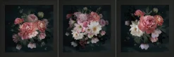 Bönninghoff Bild mit Rahmen »3er-Set gerahmte Bilder BLUMEN 3x23x23 cm – Deko modern« Blumen Set, 1 Stk. tlg. mehrteiliges Bilder-Set, harmonisch aufeinander abgestimmt