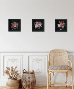 Bönninghoff Bild mit Rahmen »3er-Set gerahmte Bilder BLUMEN 3x23x23 cm – Deko modern« Blumen Set, 1 Stk. tlg. mehrteiliges Bilder-Set, harmonisch aufeinander abgestimmt