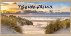 Bönninghoff Bild mit Rahmen »Wandbild gerahmt STRAND MIT SPRUCH 23x49 cm – Natur Wanddeko modern« Sonnenaufgang & -untergang | Sonnenuntergang | Sprüche | Sprüche & Texte | Strand | Strandbilder 1 Stk. tlg. mit dekorativem Rahmen