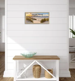 Bönninghoff Bild mit Rahmen »Wandbild gerahmt STRAND MIT SPRUCH 23x49 cm – Natur Wanddeko modern« Sonnenaufgang & -untergang | Sonnenuntergang | Sprüche | Sprüche & Texte | Strand | Strandbilder 1 Stk. tlg. mit dekorativem Rahmen