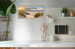 Bönninghoff Bild mit Rahmen »Wandbild gerahmt STRAND MIT SPRUCH 23x49 cm – Natur Wanddeko modern« Sonnenaufgang & -untergang | Sonnenuntergang | Sprüche | Sprüche & Texte | Strand | Strandbilder 1 Stk. tlg. mit dekorativem Rahmen